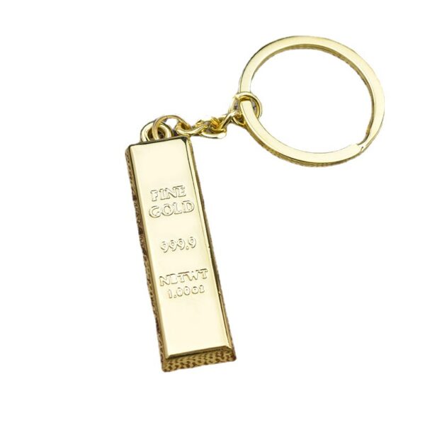 Wholesale Imitation Gold Bar Pendant Zinc Alloy Keychains