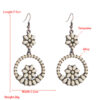 Wholesale of Western Wind Turquoise Round Alloy Earrings