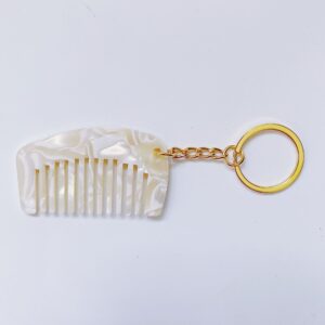 Rice White -5.3cm * 3.1cm / Gold key chain
