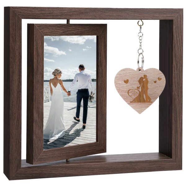 O1CN01Iyiyjm1qSIsmHDELP_2216828805494-0-cib Wholesale Mother's Day Double Sided Rotating Photo Frame 6-inch Wooden Frame Set