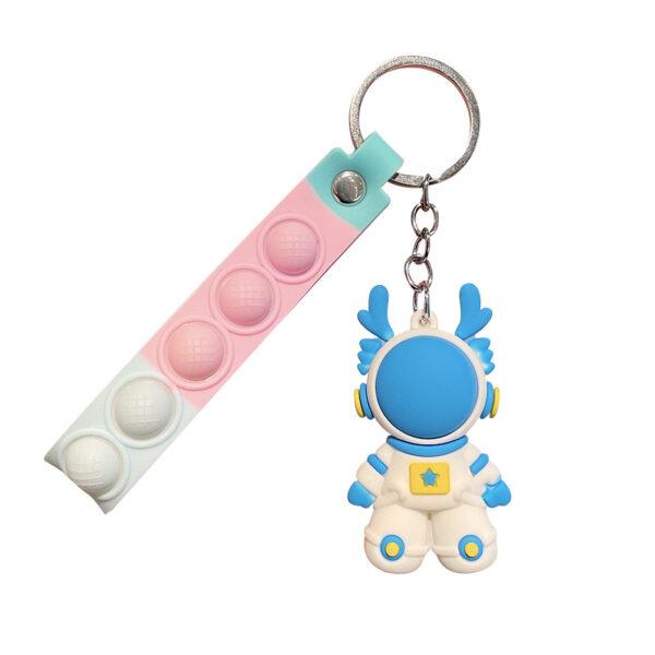 Wholesale PVC Space Dragon Leather Rope Keychains