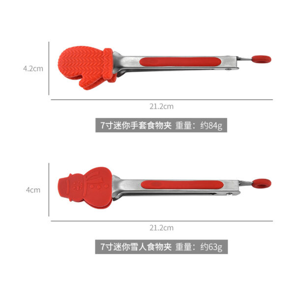 Wholesale Silicone Stainless Steel Food Clips Kitchen Utensils Barbecue Clips