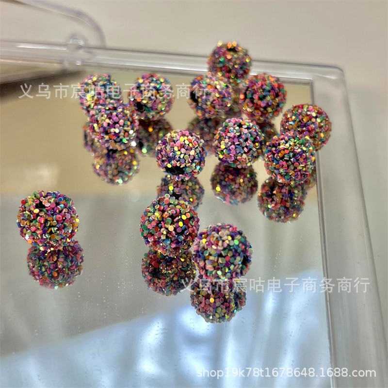 Wholesale Colorful sequined round ball, waxberry ball beads