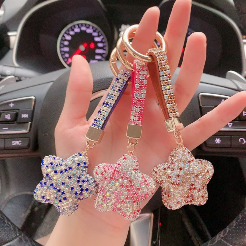 Wholesale Acrylic Full Diamond Claw Chain Pentagram Creative KeyChain