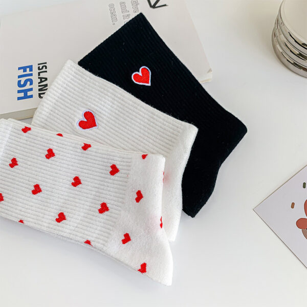 Wholesale Valentine's Day Embroidered Love Pure Cotton Casual Socks