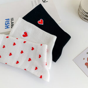 Wholesale Valentine's Day Embroidered Love Pure Cotton Casual Socks