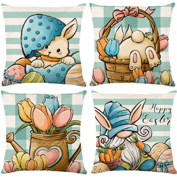Wholesale Polyester Festival Cute Rabbit Print Pillow Cover