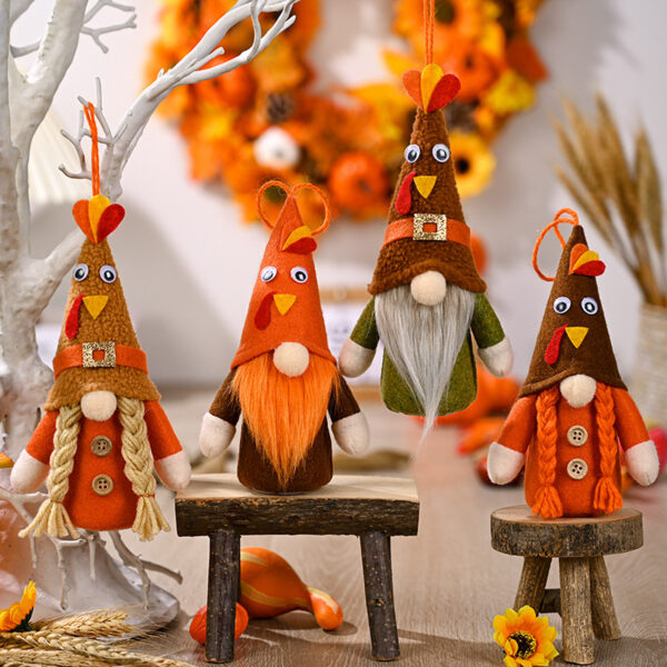 Wholesale Turkey Hats Rudolf Lantern Pendant Faceless Dwarf Doll Cloth Ornaments