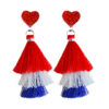 O1CN01J6iODu1v6O36W2HoR_2208452356123-0-cib Wholesale Independence Day Festive Atmosphere Tassel Love Sports Cheerleading Earrings
