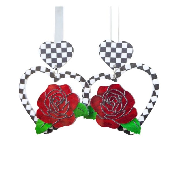 O1CN01J6kAhx1ZFcYmjMStp_1794553165-0-cib Wholesale Acrylic Valentine's Day Love Rose Black and White Check Leopard Personality Retro Earrings