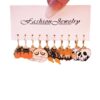 Wholesale Fashion Halloween Pumpkin Black Cat Pendant Earrings Set