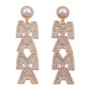 Wholesale MAMA Mother's Day Diamond Pearl Earrings