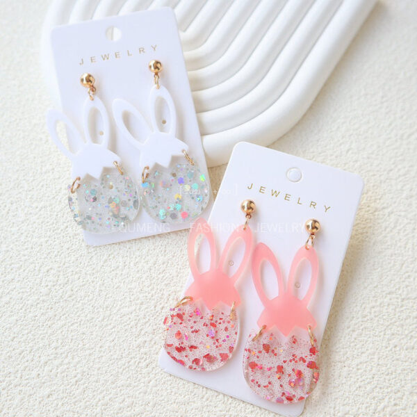 Wholesale Easter Egg Cute Rabbit Transparent Egg European and American Earrings