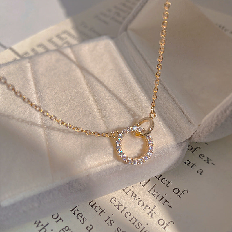 Wholesale Titanium Steel Circle Geometric Necklace