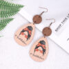 Wholesale Teardrop Shaped Light Wood Chip Earrings