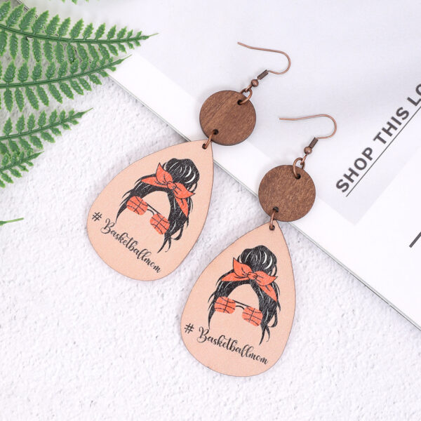 Wholesale Teardrop Shaped Light Wood Chip Earrings