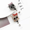 Wholesale Red Bow Skull Retractable Alloy Keychain