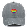 Wholesale Cotton Rainbow Heart Embroidery Baseball Cap