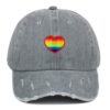 Wholesale Cotton Rainbow Heart Embroidery Baseball Cap