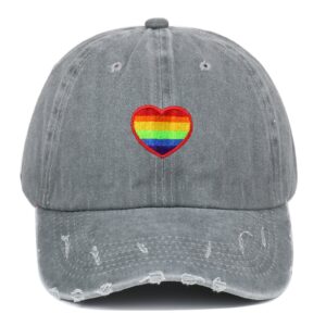 Wholesale Cotton Rainbow Heart Embroidery Baseball Cap