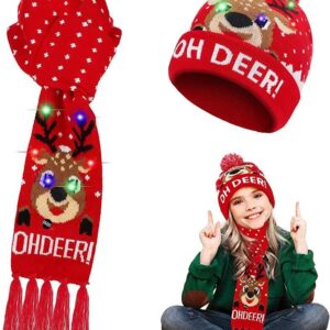 Red Fawn Hat Scarf Set
