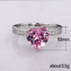 Wholesale Inlaid Heart Shape Pink Diamond Zircon Ring OLY-RS-Caoshi001