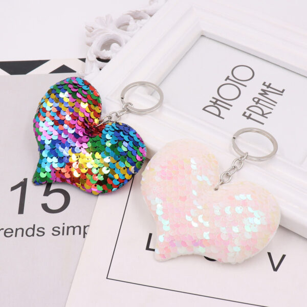 Wholesale Colorful Sequin Love Keychain