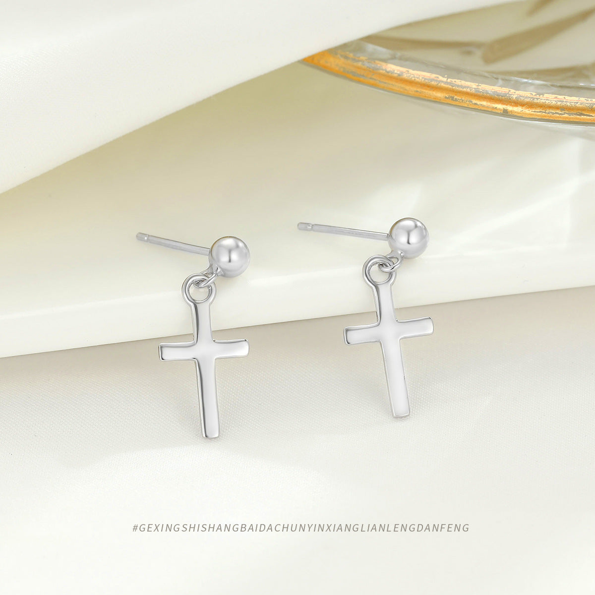 Wholesale S925 Cross Sterling Sier Earrings