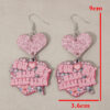 O1CN01JJKAK71qyMbIfbHgB_2206372095564-0-cib Wholesale Valentine's Day Cartoon Pink Glitter Heart Hanging Letter Leather Earrings
