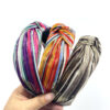 Wholesale New Style Headband Retro Ethnic Style Knotted Striped Color Matching Wide Brimmed French Headband