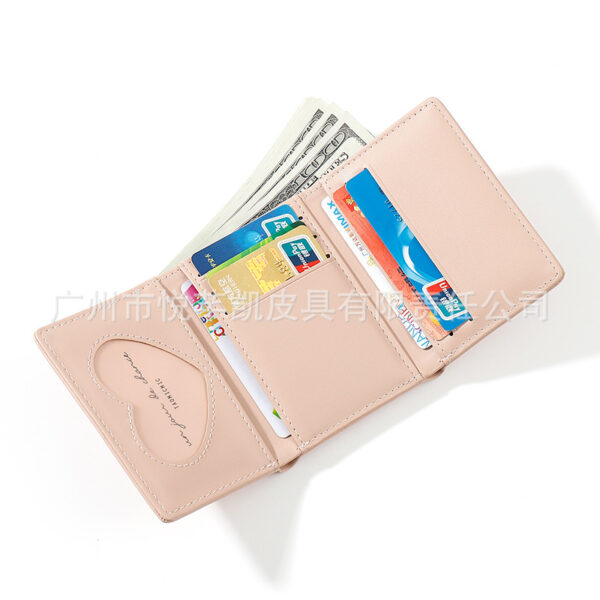 Wholesale Cute Little Flower Student Short Three Fold Ladies Pu Wallet