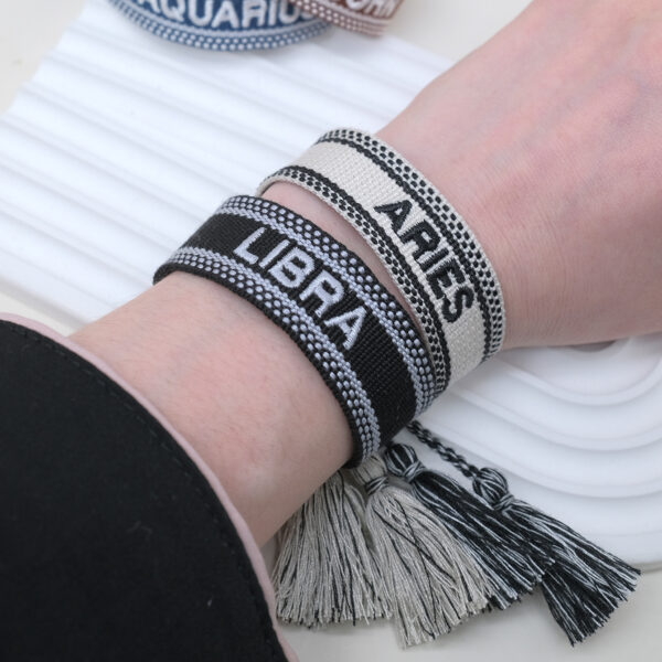 Wholesale Polyester Cord Weaving Letter Tassel Bracelet