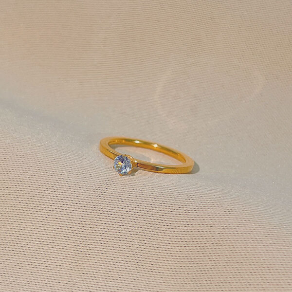 Wholesale Titanium Steel Six Prong Diamond Ring