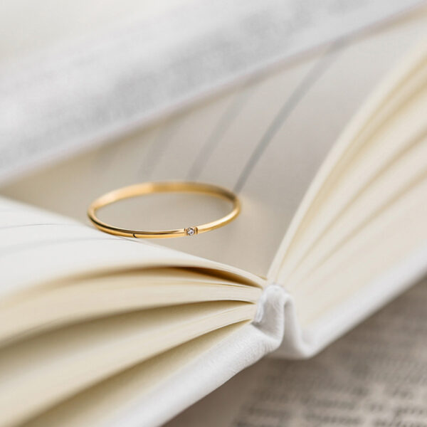 Wholesale Ultra Fine Zircon Titanium Steel Ring