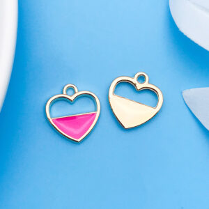 1 oil drop rose red hollow peach love shape 15x16mm-17573-1g