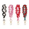 Wholesale Cotton Rose Woven Wristband with Keychain