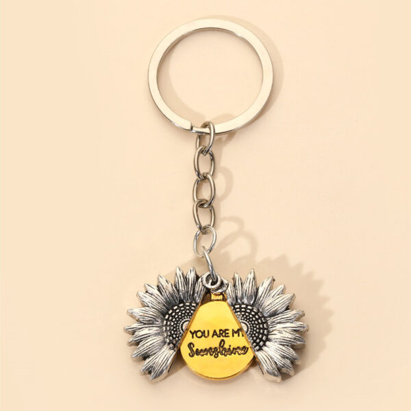 Wholesale Alloy Detachable Sunflower Keychain