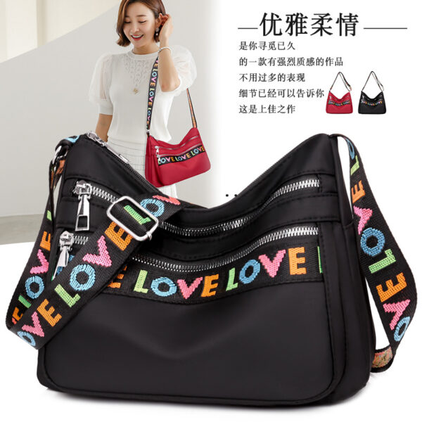 Wholesale Large Capacity Multi Pocket Letter Oxford Fabric Crossbody Bag