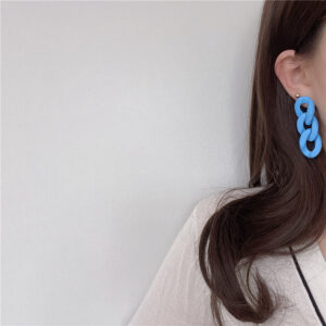 0634 blue chain ear clip Pearl Spring ear clip
