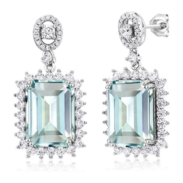 Wholesale Light Luxury Square Zircon Copper Earrings