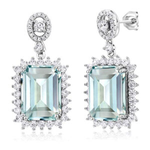 Wholesale Light Luxury Square Zircon Copper Earrings