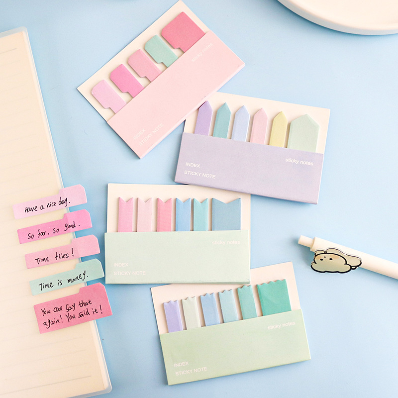 Wholesale Gradient Internet Celebrity Convenience Sticker Strong Sticker N-Times Index Post-it Sticker Label Writable Marker Small Strip Bookmark