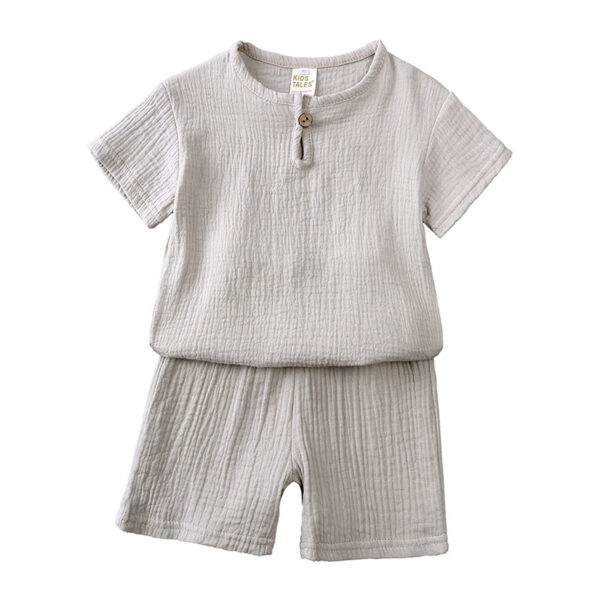 O1CN01JVlCQO2AkQnM9Ovne_2148418241-0-cib Wholesale Baby Cotton Linen Button Short Sleeve T-Shirt Shorts Thin Two-piece Set