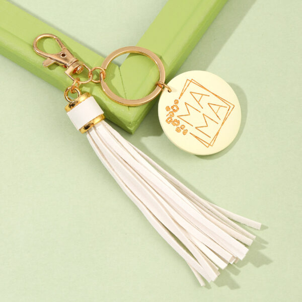 Wholesale MAMA Wooden Sign Tassel Keychain
