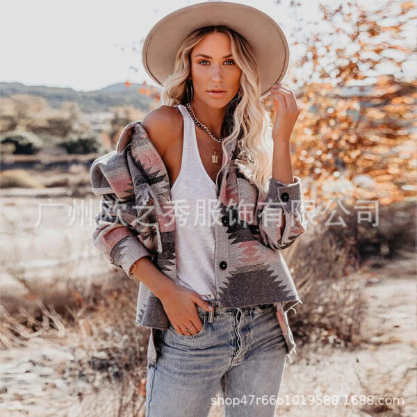 Wholesale Geometric Print Loose Multicolor Women Clothes