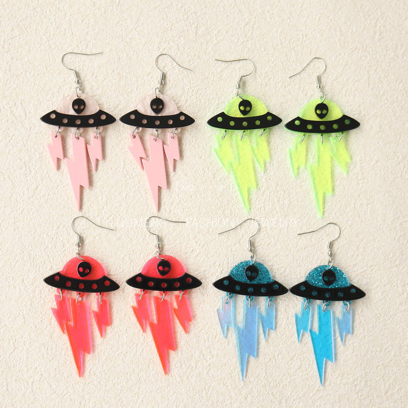 Wholesale UFO Alien Acrylic Earrings