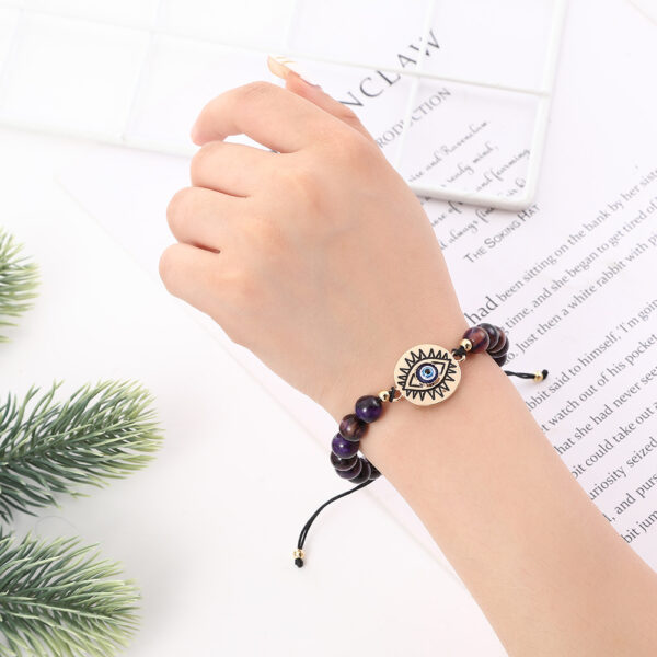 Wholesale Eye of Life Braided Style Natural Stone Beaded Bracelet
