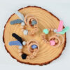Wholesale Baby Wooden Teether Bracelet Rattle Silicone Bead Micro Stick TOY