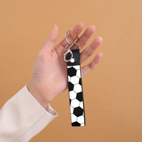 Wholesale Sports Style Rugby, Football, Basketball Pattern, Oil Edged Leather Keychain