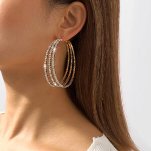 O1CN01JZgf9Z1X6nVJAeWUh__1768642875-0-cib Wholesale Retro Exaggerated Multi-layered Circle Full Diamond Earrings